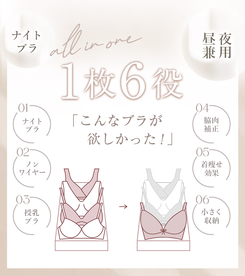 新タイプ登場!「24H使えるナイトブラ」 ナイトブラ 単品 上下セット ブラ 脇高 涼しい ノンワイヤー ブラジャー 授乳ブラ 垂れ防止 ブラ&ショーツセット 小さく昼夜兼用 脇肉 かわいい レディース インナー 下着 【tu-hacci】
