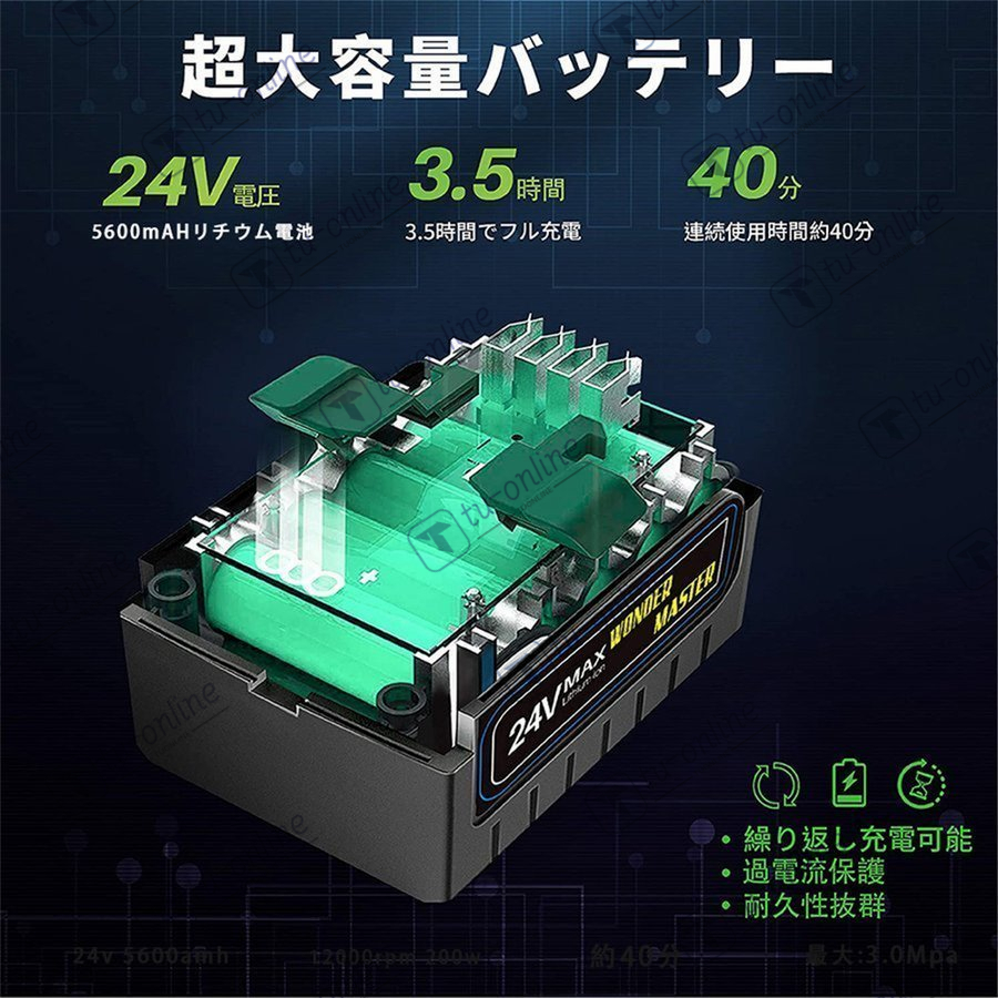 最大56%OFFクーポン 高圧洗浄機 コードレス 充電式 マキタ バッテリー併用 24V 3.0MPa 高圧洗浄 40分連続強運転  最大吐出圧力3.0MPa 家庭用 充電式ハンディウォッシャー 洗車 小型 簡単 お掃除 外壁 駐車場 外壁掃除 大掃除 車掃除 洗車タオル PSE認証  fucoa.cl