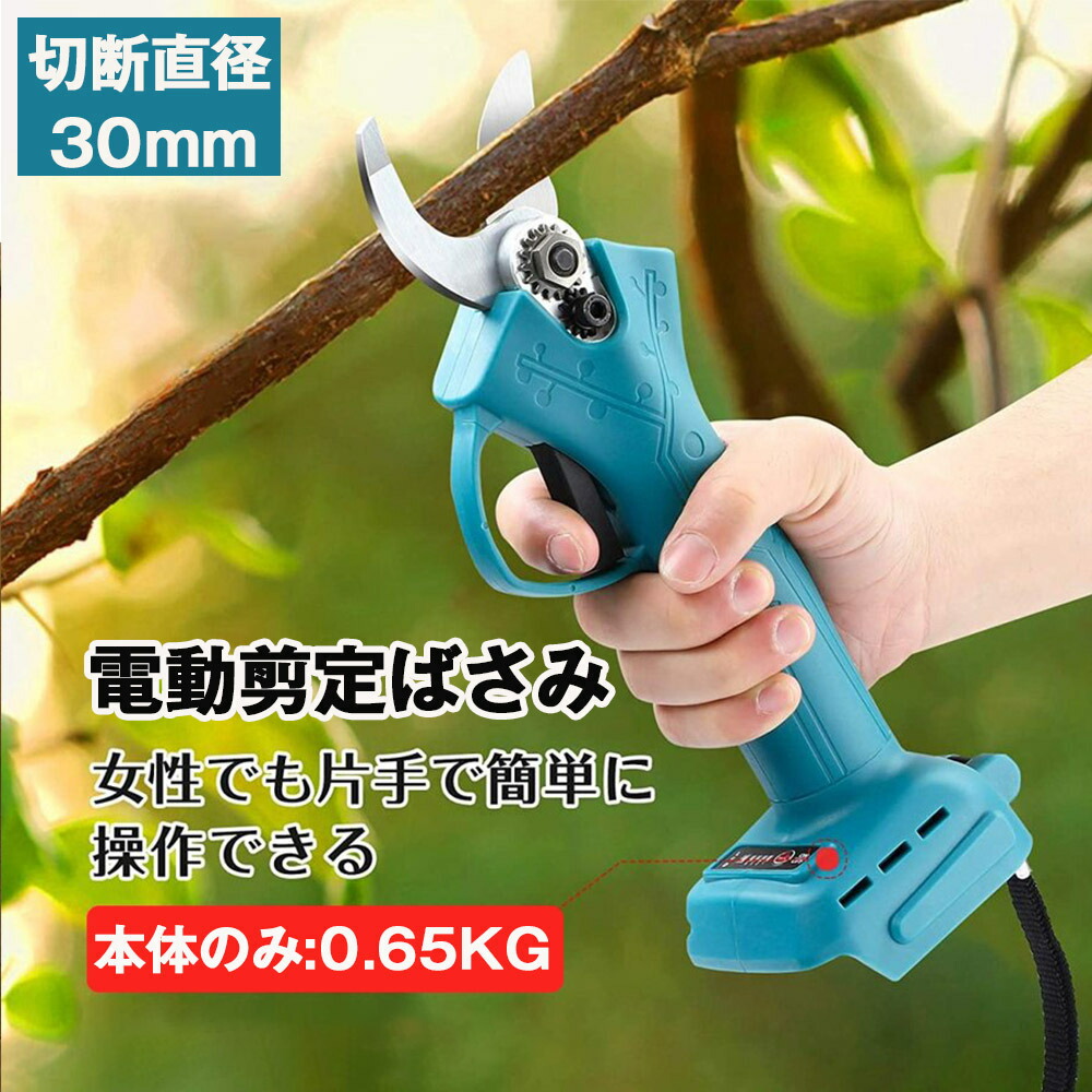 切り下げるばさみ 電動 申し受ける式 コードレス 切り下げるバサミ 切り下げる鋏 蓄電池付き添い人 切りはなす差しわたし30粍 軽さ お上さん 庭木/枝切り/成り物用 園芸用 切り下げる物の具 ガーデニング 植木 盆栽 枝 園芸苑地物の具
