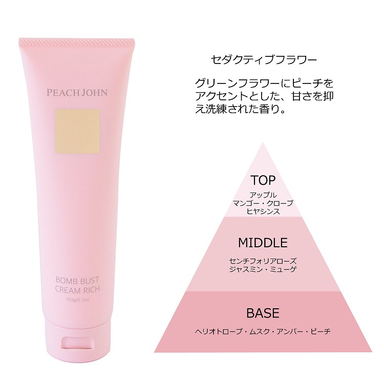 市場 ピーチジョン ジョン コスメ リッチ バストアップ 胸 ハリ クリーム ボムバストクリーム 潤い ピーチ