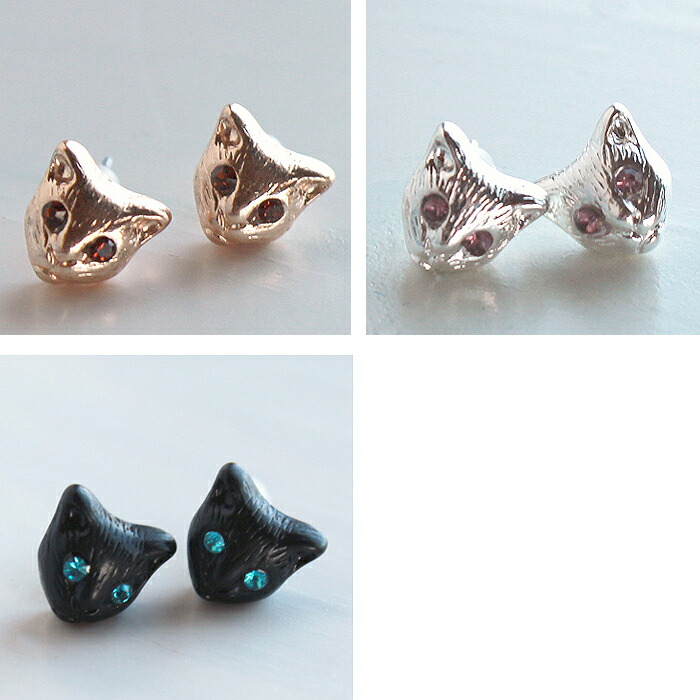 江口タツオ スターリングシルバーの猫ピアス 楽天市場】猫 シルバーピアスシルバーアクセサリー作家 江口
