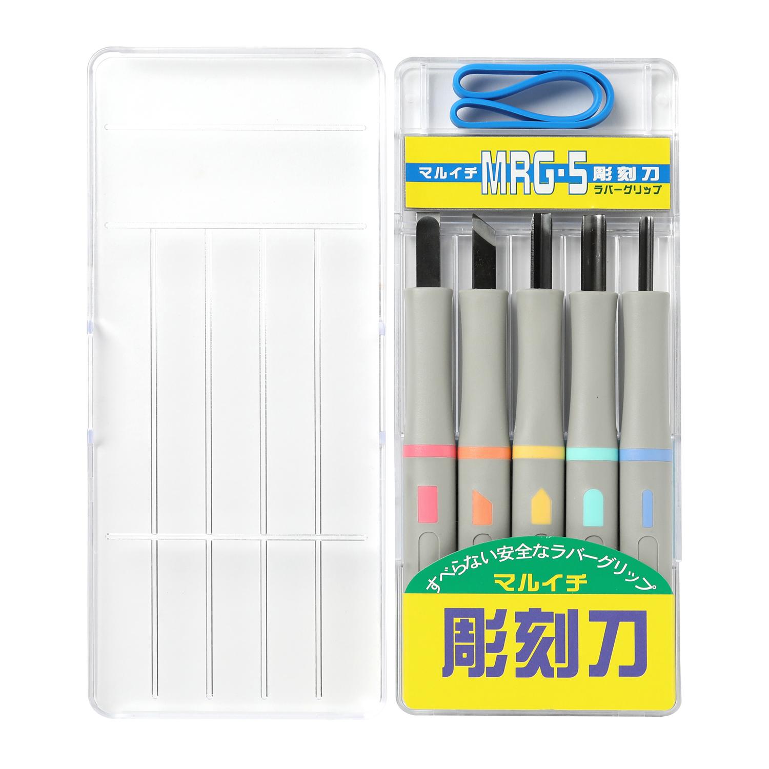 楽天市場】まるいち 彫刻刀セット 5本組 MRG-5 ラバーグリップ ケース