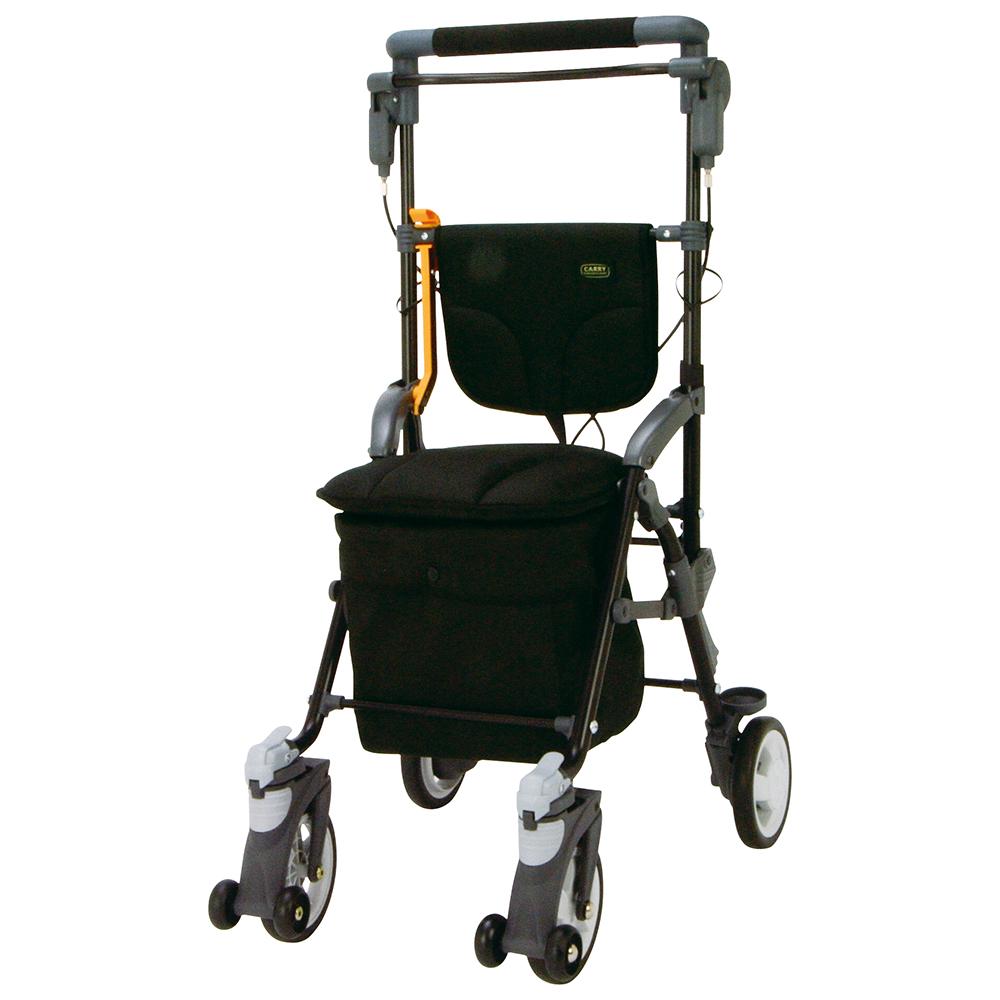 【送料無料】 コンパクトタイプ シルバーカー スルーンボックスSP ブラック CB-15BK|通販奉行