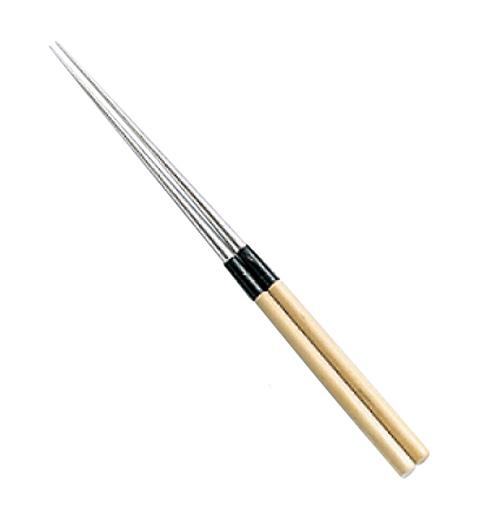 【送料無料】白木柄　盛箸（水牛桂付）15cm