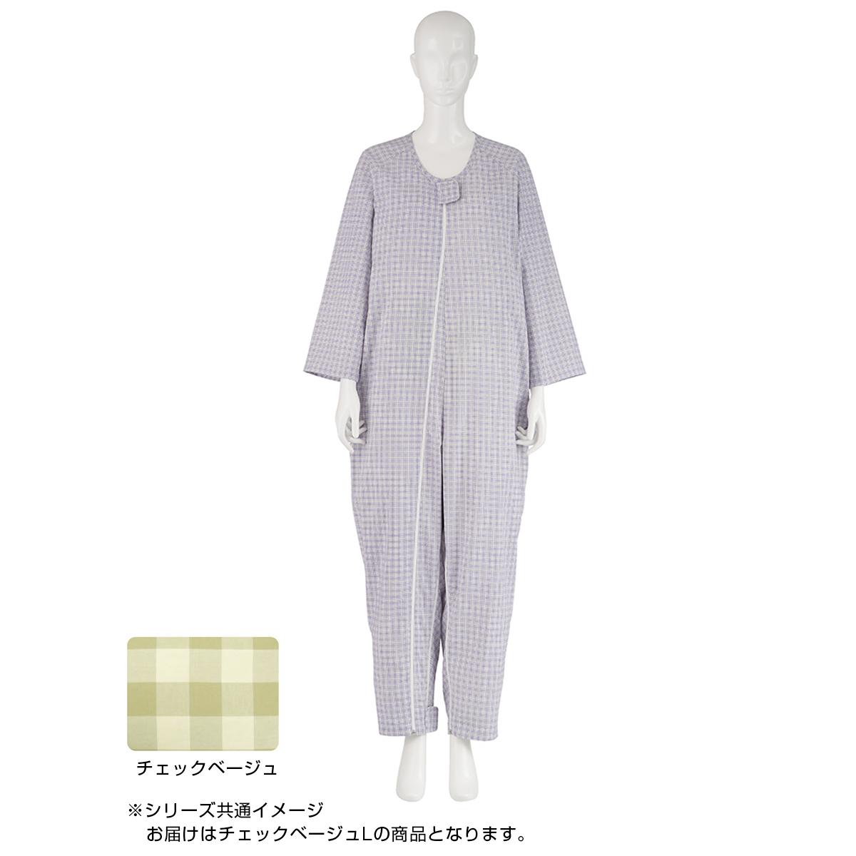 【送料無料】フドーねまきB 厚手 チェックベージュ L 106894