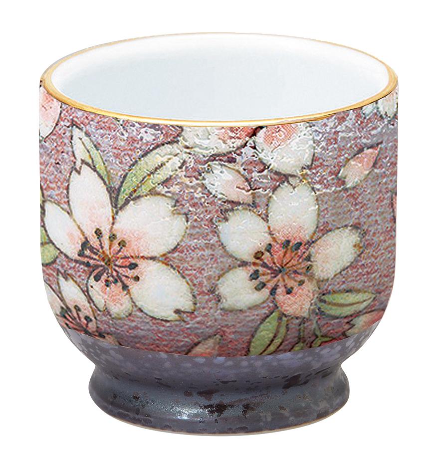 寿門作珊瑚釉茶碗木箱付き A418 谷川陽寿（飴釉楽抹茶茶碗）