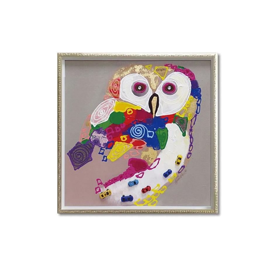 オイル ペイント アート「カラフル オウル（Mサイズ）」 楽天市場】オイルペイントアート カラフルオウル（Mサイズ）OP-18031御