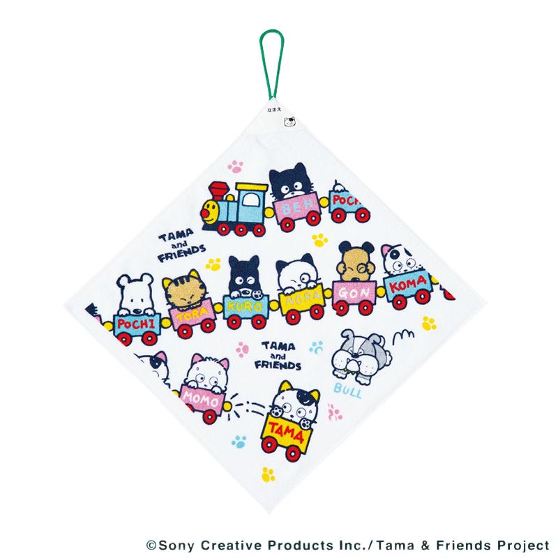 【送料無料】金本徳　うちのタマ知りませんか?　タマ＆フレンズ　ウォッシュタオル　ループ付き　綿100％　トレイン　No.24-7018画像