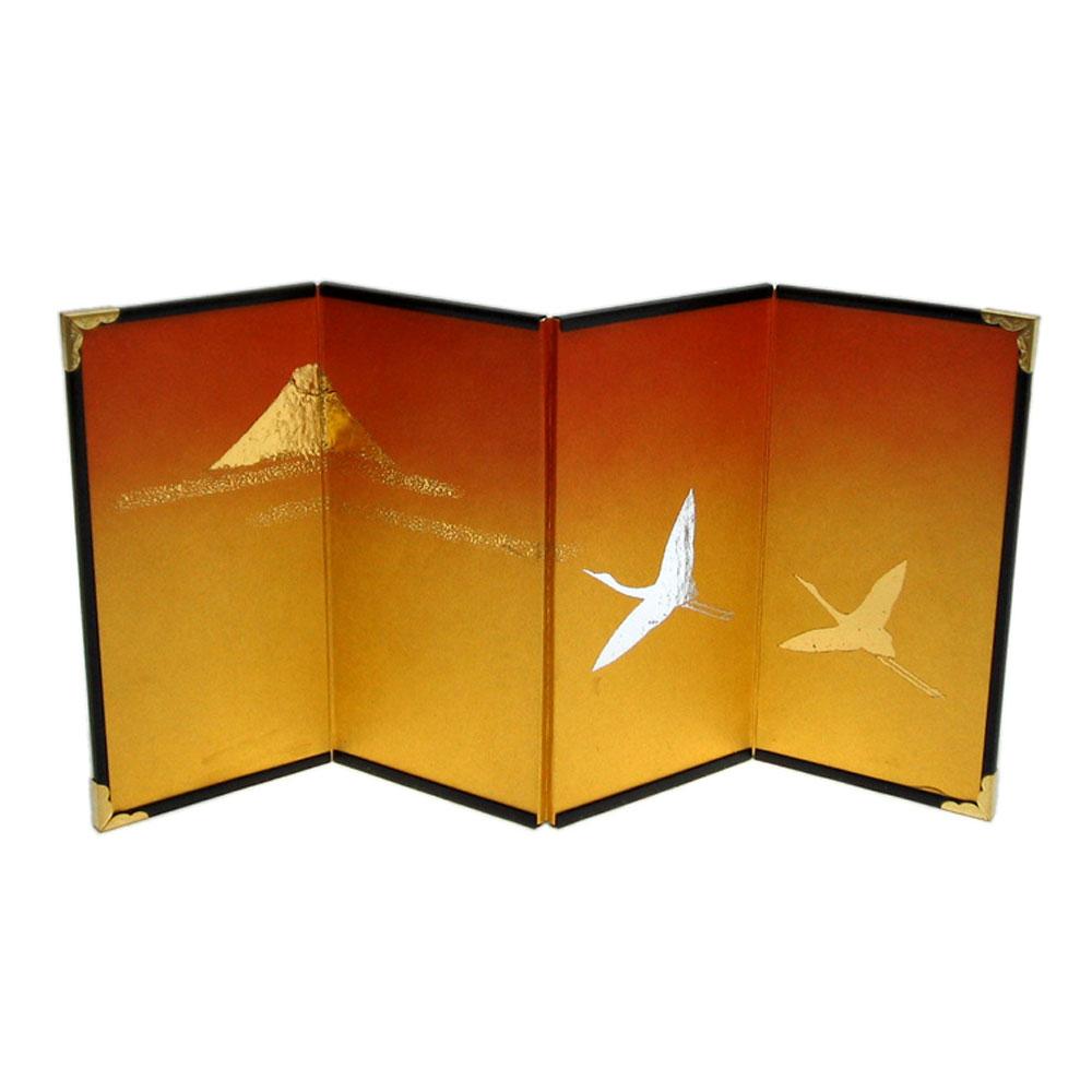 楽天市場】【肉筆美術金屏風】野口雅宝作 金彩大鶴絵二曲屏風【全国