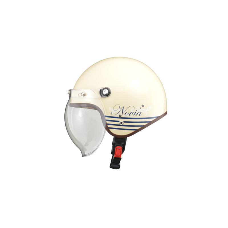 【送料無料】リード工業 LEAD NOVIA(ノービア) バブルシールド付スモールロージェットヘルメット レターアイボリー レディースフリーサイズ|通販奉行