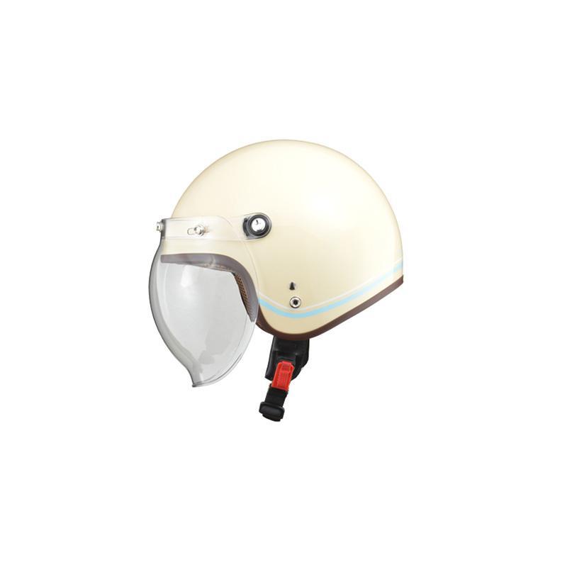 【送料無料】リード工業 LEAD NOVIA(ノービア) バブルシールド付スモールロージェットヘルメット ラインアイボリー レディースフリーサイズ