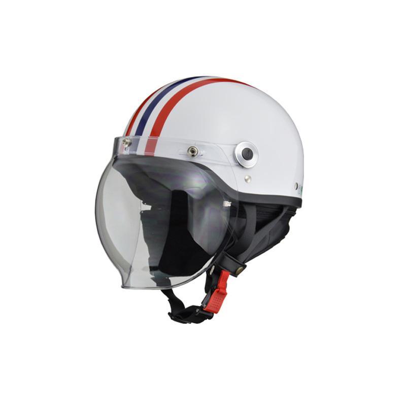【送料無料】リード工業 CROSS ハーフヘルメット ホワイト× レッド/ブルー フリーサイズ CR-760