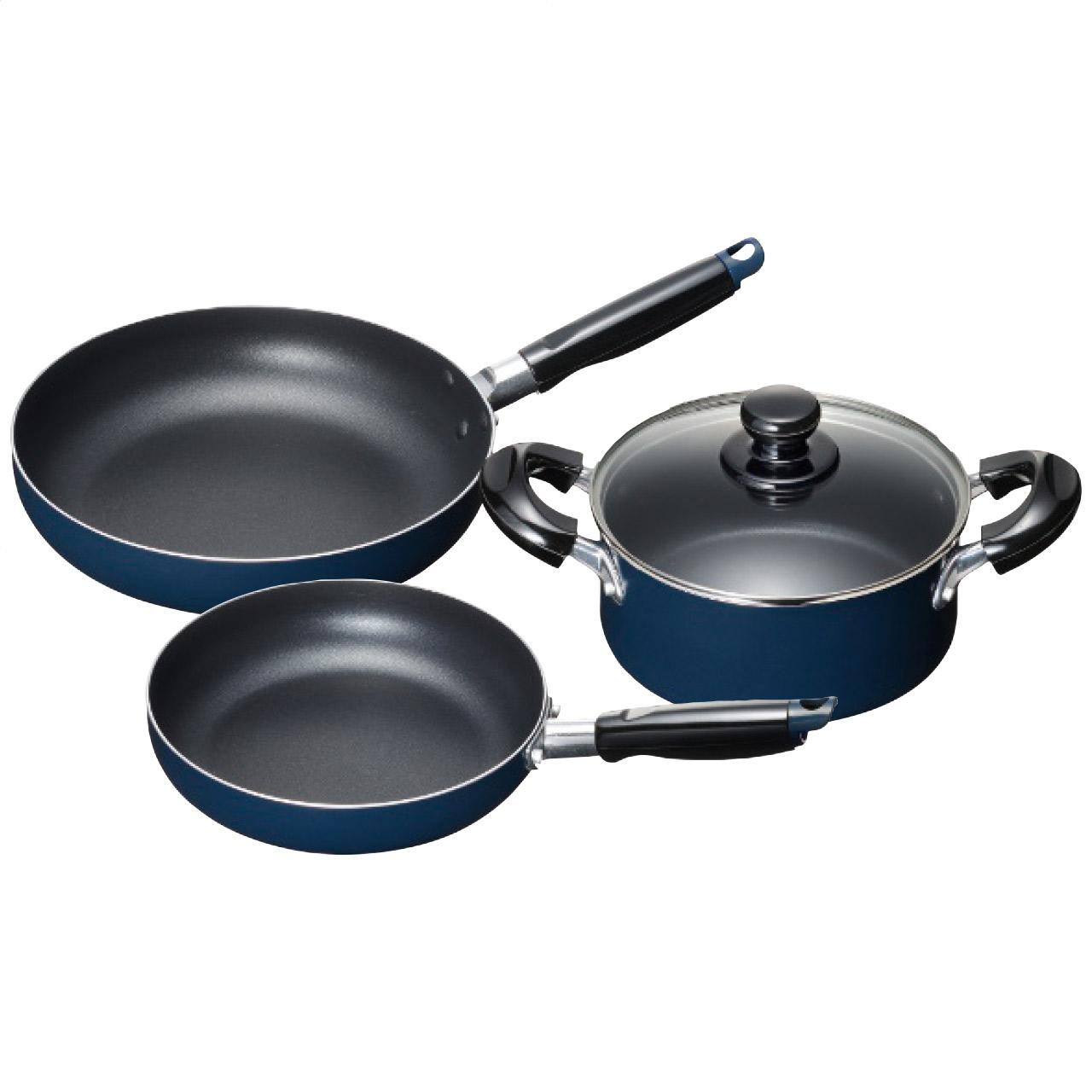 楽天市場】スティージー 両手鍋フライパン3点セット(ツール付) MB-2381