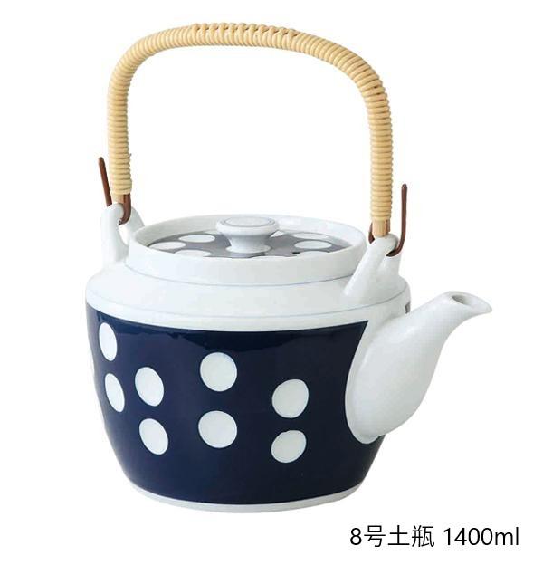 【送料無料】23185 水玉 8号土瓶 1400ml