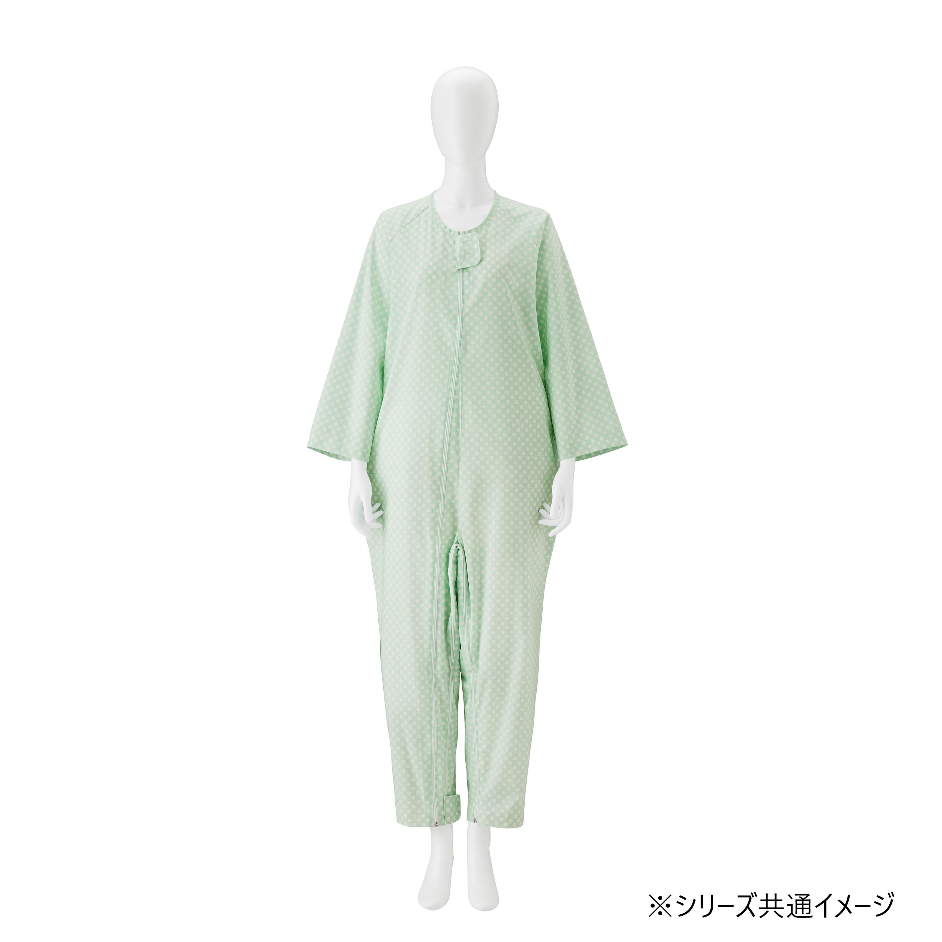 【送料無料】竹虎 介護ねまき グリーン L 106614