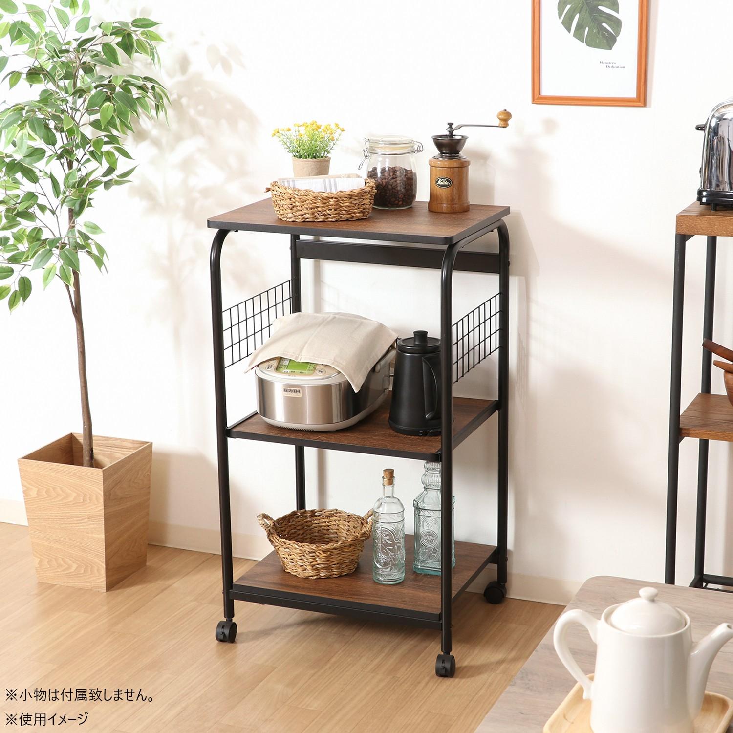【送料無料】 不二貿易 (C/D:15423) レンジワゴン FBC-03-2 BK/BR