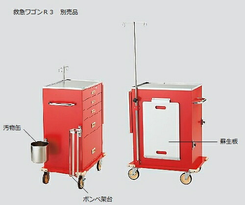 ★尖んがり最大限度16倍★【全国送りとどける可】-救急手押し車 汚れ缶 ナビス（アズワン） 型番 -  JAN 4562108490467 aso 0-670-07  納期約 3取り引き日-【診療・練習曲計器】