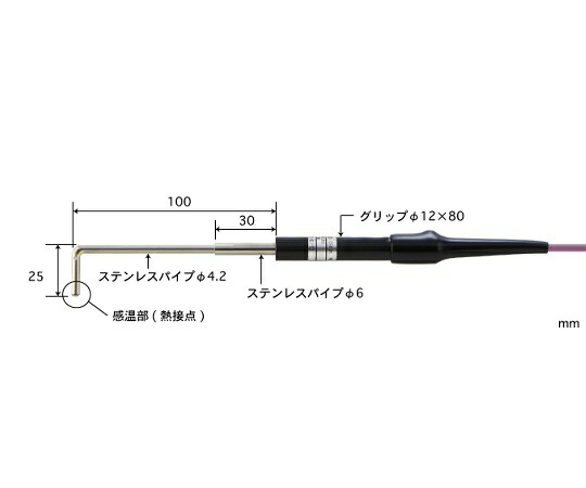 ★ポイント最大16倍★【全国配送可】-ハンディタイプ温度計用　微小表面用センサ　400℃　90°曲　Kタイプ 安立計器 型番 CS-13K-010-1-TC1-ASP 　JAN 4562478160397 aso 2-1085-07 ●お取寄品　納期約 17営業日-【医療・研究機器】