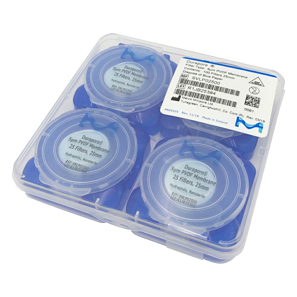 ★ポイント最大16倍★【全国配送可】-デュラポア(R) メンブレン(親水性) 5μm×φ25mm 100枚入 Merck 型番 SVLP02500 aso 2-3041-04 納期約 3営業日-【医療・研究機器】|【文具の月島堂】店