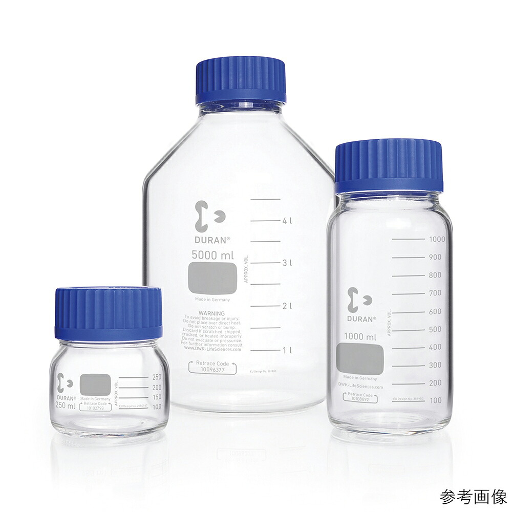 ★ポイント最大16倍★【全国配送可】-広口ねじ口瓶　デュラン（R）　5000mL DWK Life Sciences 型番 017250-5000 　JAN 4589988602087 aso 2-8210-04 納期約 3営業日-【医療・研究機器】｜【文具の月島堂】店