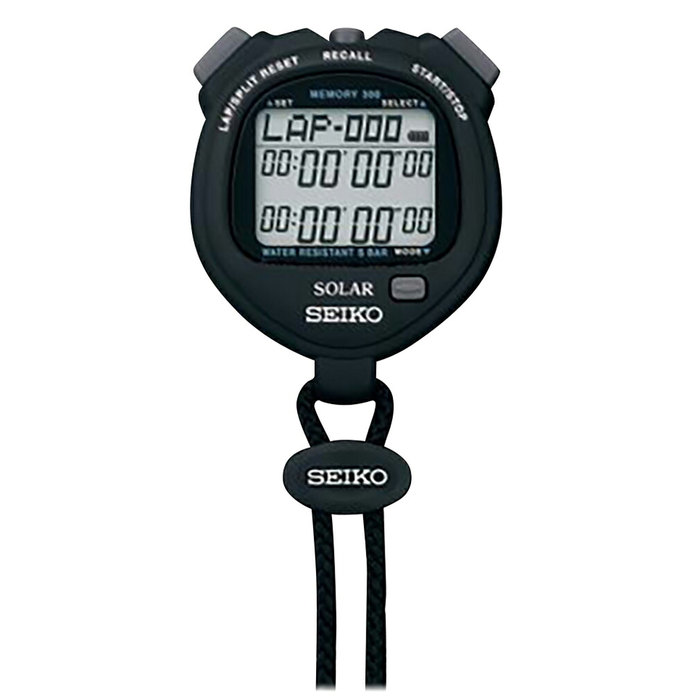 ★ポイント最大16倍★【全国配送可】-デジタルストップウォッチ(ソーラー充電型) ブラック セイコー 型番 SVAJ001 JAN 4954628424013 aso 2-9869-01 納期約 3営業日-【医療・研究機器】|【文具の月島堂】店