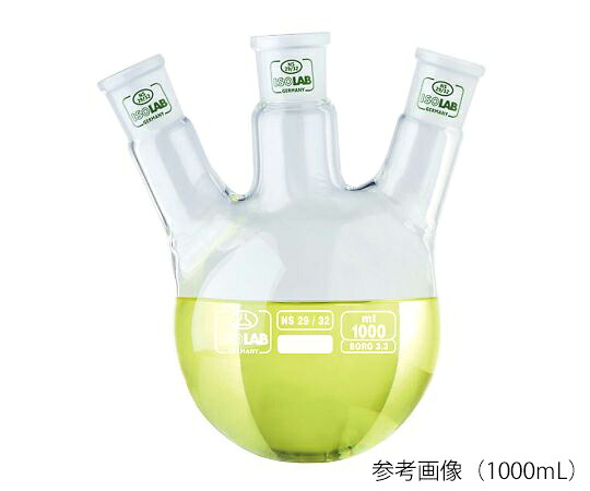★ポイント最大16倍★【全国配送可】-三つ口丸フラスコ 1000mL その他 型番 030.41.901 JAN 4589638193798 aso 3-8267-09 納期約 3営業日-【医療・研究機器】|【文具の月島堂】店