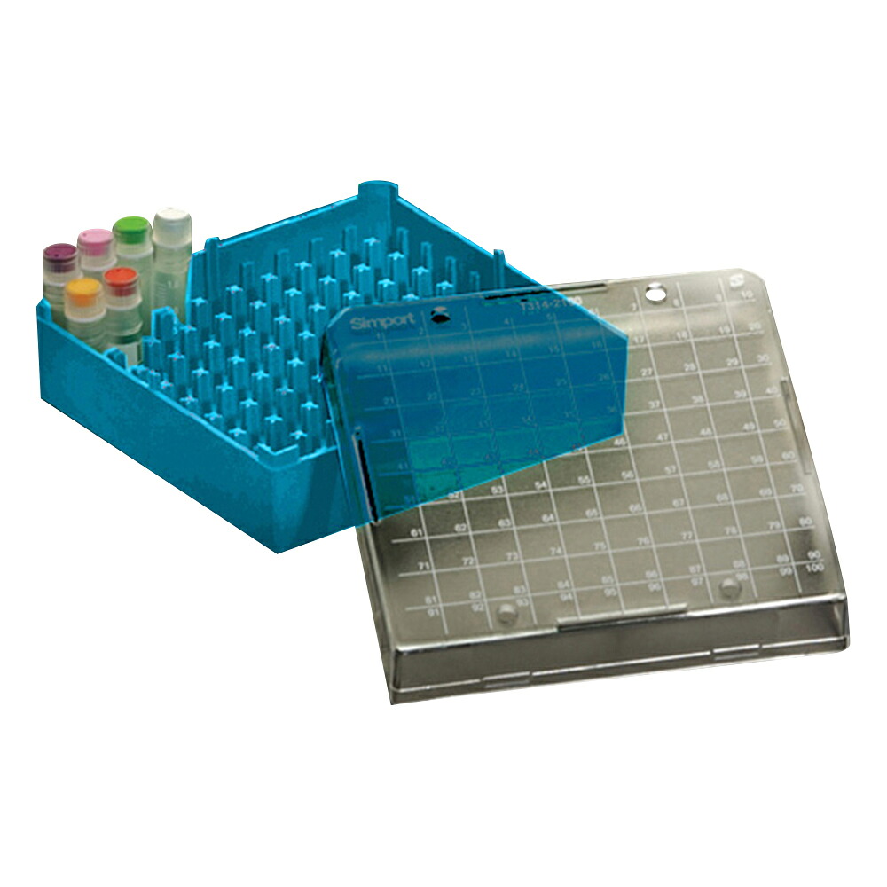 ★尖んがり最大限度16倍★【全国送りとどける可】-クライオストレージボックス Cryostore（TM） 青 4個入 Simport 型番 T314-2100B  JAN 4589638201066 aso 3-8640-01  ●店卸し資産品 納期約 3取り引き日-【診療・練習曲計器】