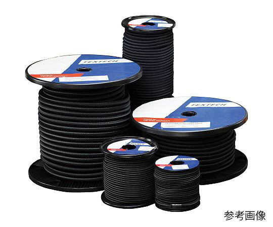 ★ポイント最大16倍★【全国配送可】-ショックコード　50m巻　黒　Φ4mm Tex Technology 型番 110461 aso 4-2487-02 ●お取寄品　納期約 6営業日-【医療・研究機器】