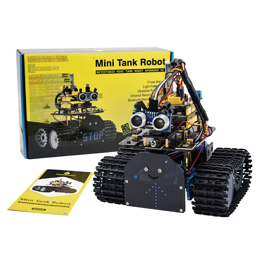 ★尖んがり最大限度16倍★【全国送りとどける可】-ミニタンクロボットキット（Arduino用） Keyestudio 型番 KS0428  JAN 4582619653410 aso 4-4135-01  納期約 3取り引き日-【診療・練習曲計器】