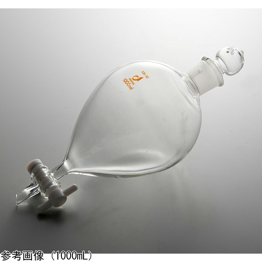 ★ポイント最大16倍★【全国配送可】-丸型分液ロート（短足タイプ）テフロンコック 500mL クライミング 型番 CL0531-05-10 　JAN 4573310071825 aso 4-4593-05 ●お取寄品　納期約 24営業日-【医療・研究機器】
