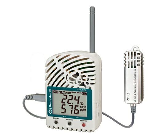 ★ポイント最大16倍★【全国配送可】-CO2温湿度データロガー(無線通信タイプ) ティアンドデイ 型番 RTR-576-S 　JAN 4589413191681 aso 62-5001-34 ●在庫品 納期約 3営業日-【医療・研究機器】