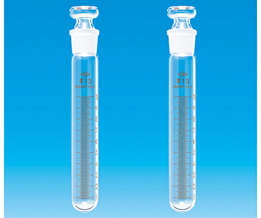 ★ポイント最大16倍★【全国配送可】-共通共栓試験管　エコノミータイプ　目盛付　10mL　10本入　EMKR-16.5 日電理化硝子 型番 113110 aso 62-9986-73 ●お取寄品　納期約 10営業日-【医療・研究機器】