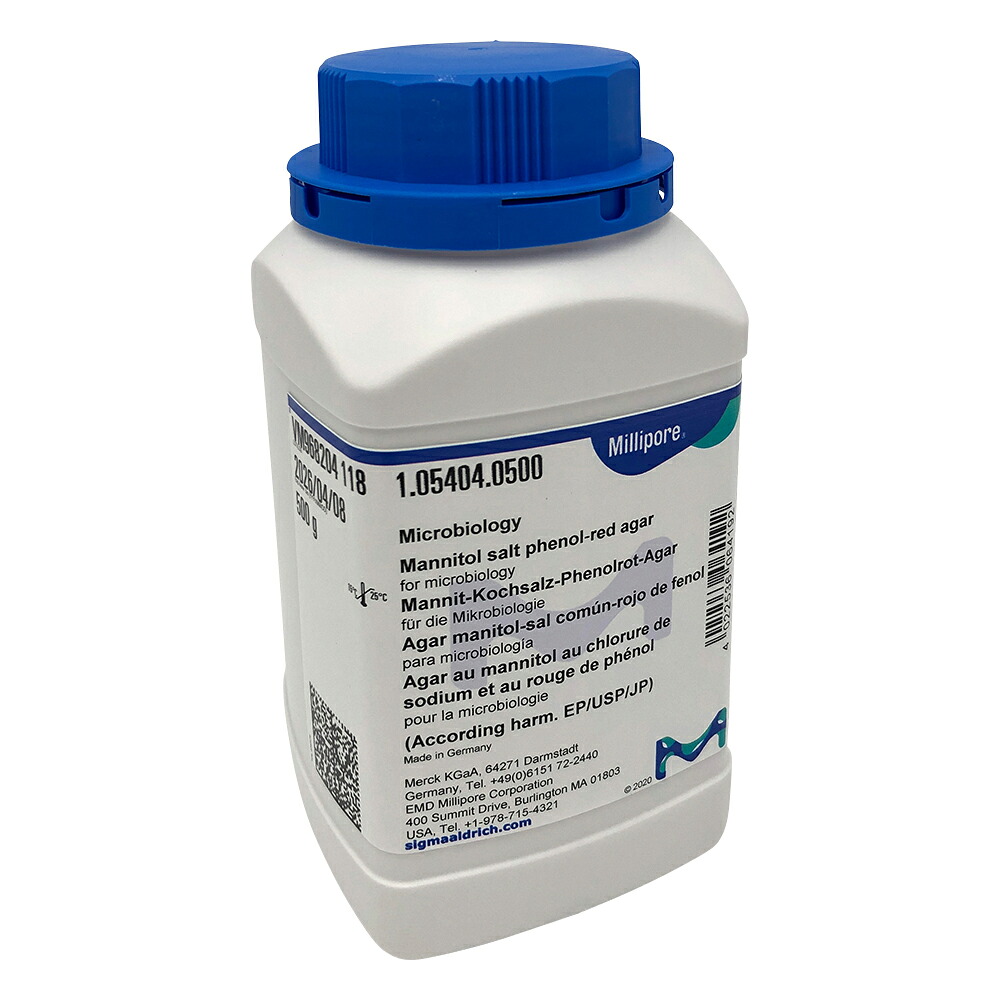 ★ポイント最大16倍★【全国配送可】-粉末培地 （マンニット食塩寒天） 500g Merck 型番 1.05404.0500 　JAN 4022536064192 aso 6-8814-01 ●在庫品 納期約 3営業日-【医療・研究機器】