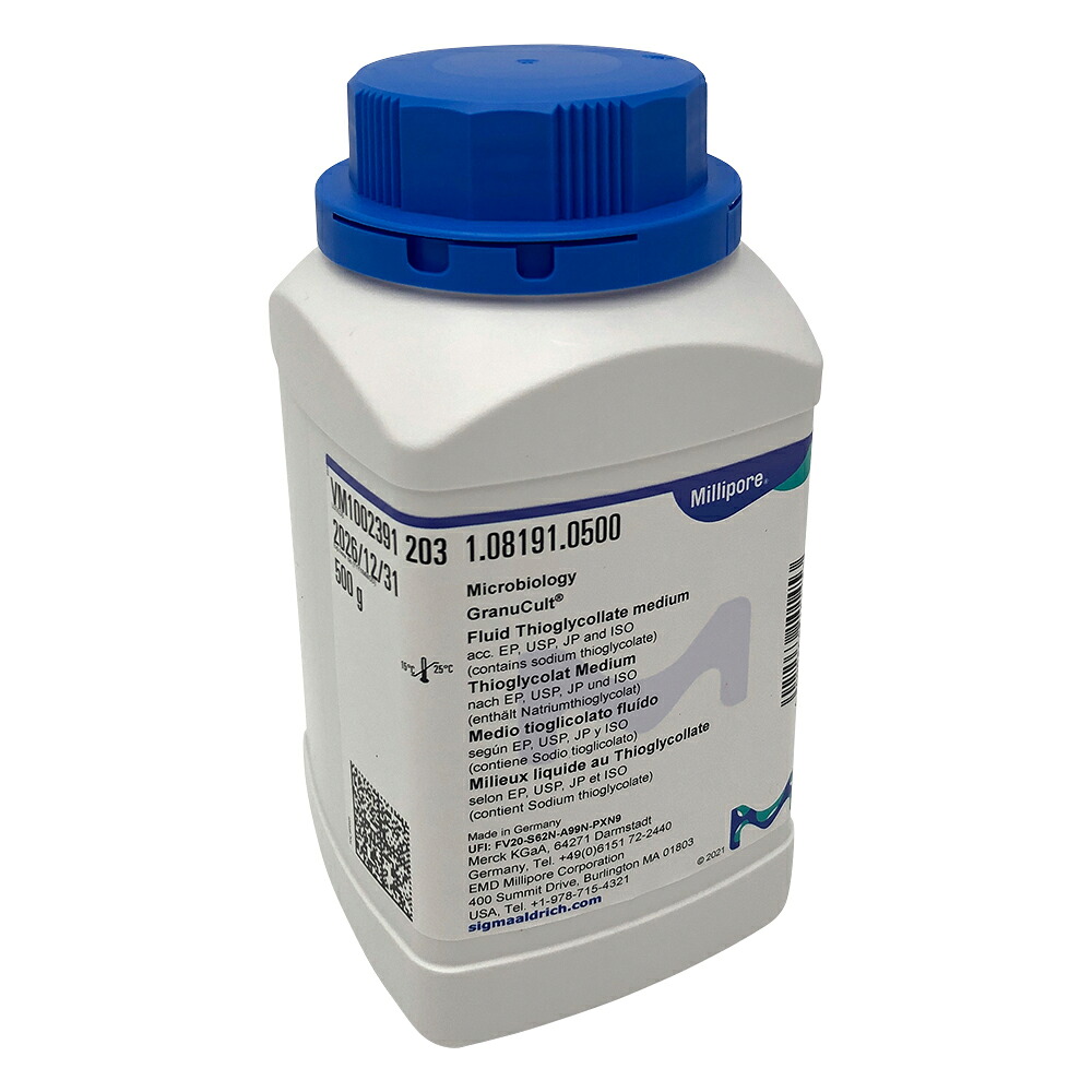 ★ポイント最大16倍★【全国配送可】-粉末培地 （液状チオグリコレイト培地） 500g Merck 型番 1.08191.0500 　JAN 4022536101453 aso 6-8814-08 ●在庫品 納期約 3営業日-【医療・研究機器】