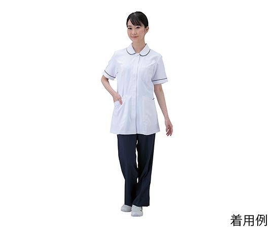 ★ポイント最大16倍★【全国配送可】-レディースジャケット　ホワイト×ネイビー　S アプロンアパレル 型番 504-88AP aso 7-9558-01 ●お取寄品　納期約 6営業日-【医療・研究機器】