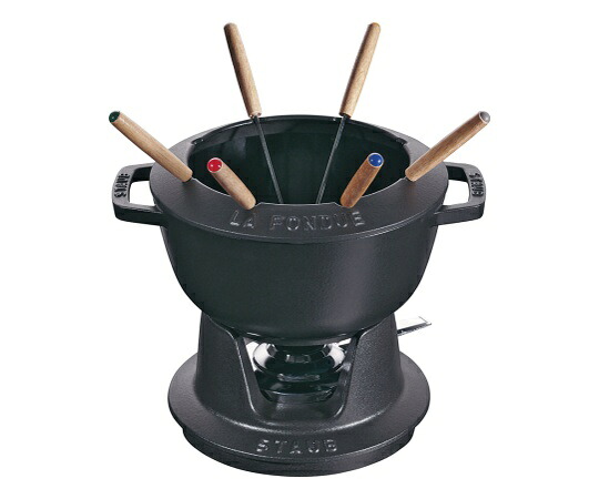 ★ポイント最大16倍★【全国配送可】-フォンデュセット　20cm　黒 ストウブ 型番 RSTE901 aso 62-6351-12 ●在庫品 納期約 7営業日-【医療・研究機器】