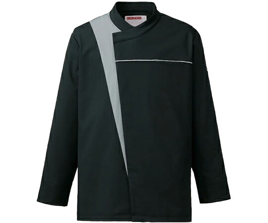 ★ポイント最大16倍★【全国配送可】-コックコート ブラックxグレー 3L KAZEN 型番 616-45 3L  JAN 4562213061637 aso 62-7031-76  ●お取寄品 納期約 7営業日-【医療・研究機器】