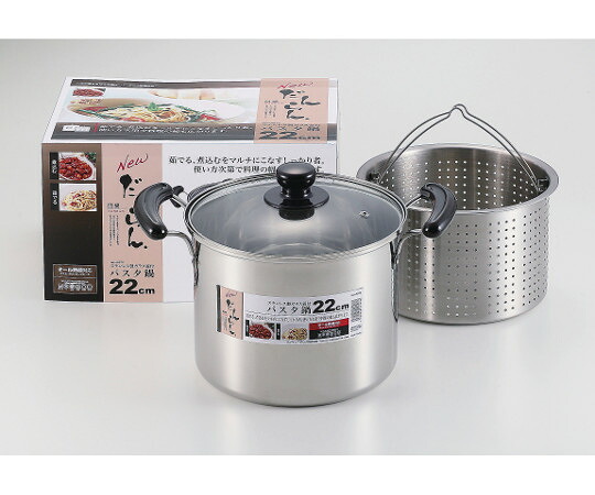 ★ポイント最大16倍★【全国配送可】-NEWだんらん　ステンレス製ガラス蓋付パスタ鍋　22cm パール金属 型番 H-5876 　JAN 4976790558761 aso 63-2753-39 ●在庫品 納期約 8営業日-【医療・研究機器】