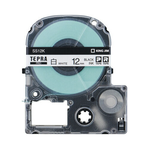 ★ポイント最大16倍★【在庫品は翌営業日発送】-ato6433-3472 テプラＰＲＯテープカートリッジ　１０個パック　白に黒文字１２ｍｍ幅×８ｍ　1ケ 64333472 キングジム SS12K-10PN -【＠オフィス】