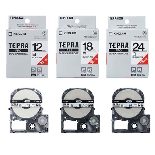 ★ポイント最大16倍★【教育施設様限定商品】-ed 154991 テプラPROカートリッジ 白に黒文字 ロングタイプ（10個）18mm ﾒｰｶｰ名 キングジム SS18KL*10-【教育・福祉】