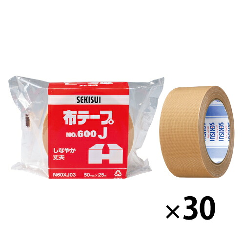★ポイント最大16倍★【教育施設様限定商品】-ed 191792 布テープNo.600J（30巻） ﾒｰｶｰ名 セキスイ N60XJ03*30-【教育・福祉】