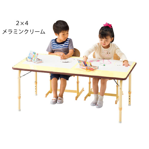 ★ポイント最大16倍★【教育施設様限定商品】-ed 800514 オールキッズテーブル 2×4メラミンクリーム ﾒｰｶｰ名 マスセット 18856-【教育・福祉】