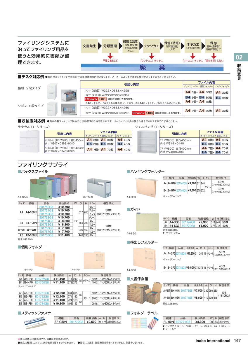 ★ポイント最大16倍★【全国配送可】-イナバ収納家具持出しフォルダー B4-CF0 クリーム【1パック10枚入×4パック】 商品コード(E01766G8) サイズW378 D272 H15稲葉製作所・inaba-【イナバ家具】|【文具の月島堂】店