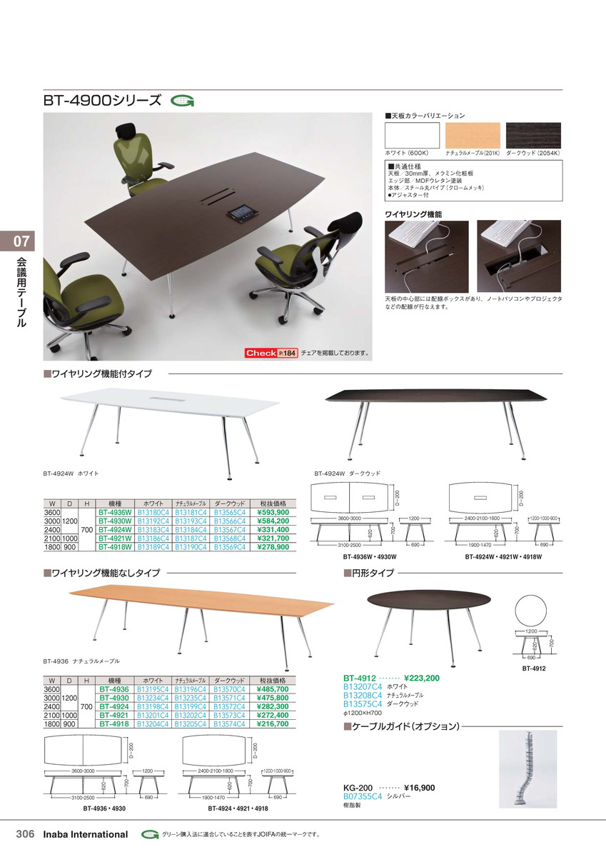 ★ポイント最大16倍★【全国配送可】-イナバ会議用テーブルケーブルガイド KG-200 シルバー 商品コード(B07355C4) サイズ稲葉製作所・inaba-【イナバ家具】