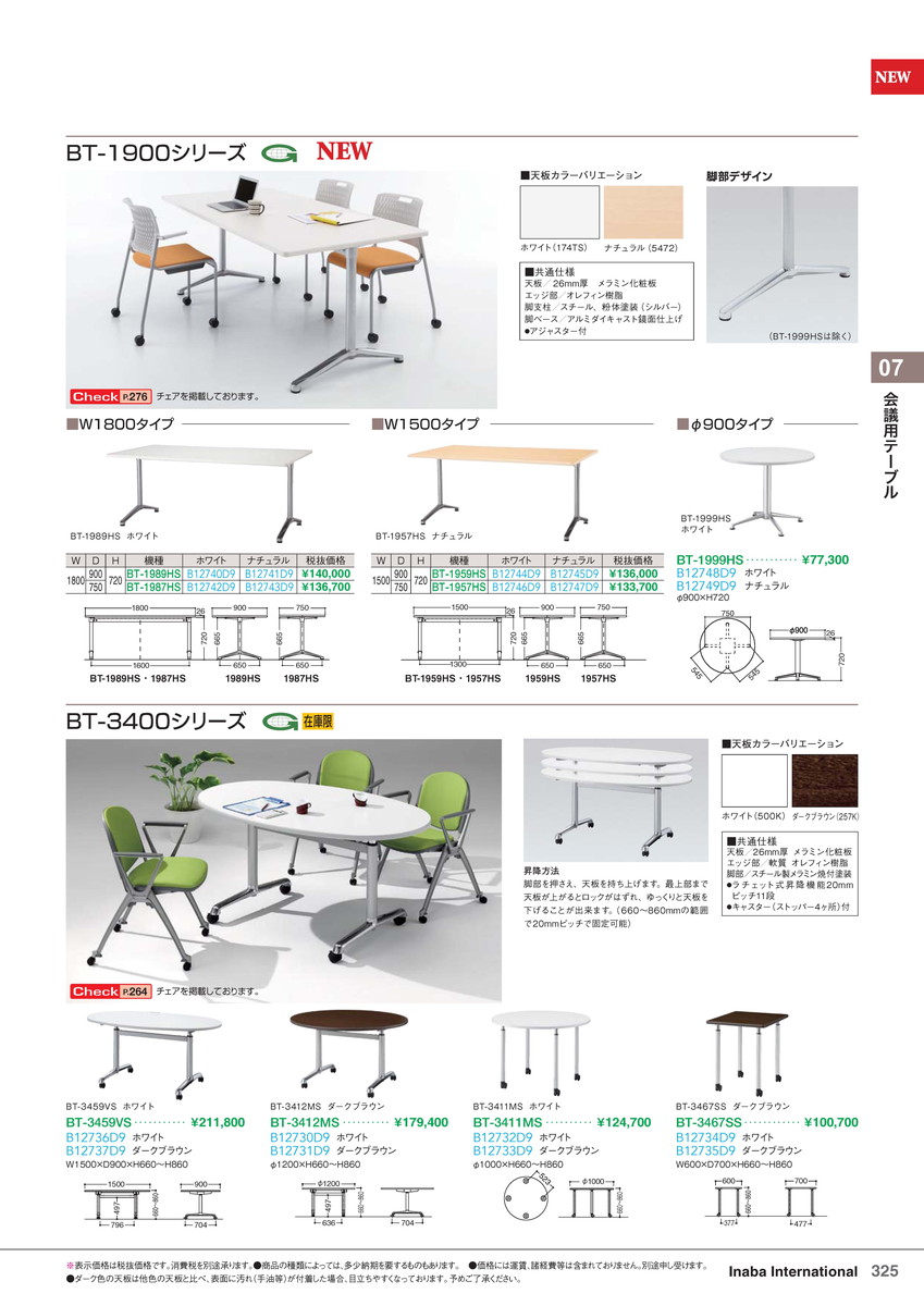 ★ポイント最大16倍★【全国配送可】-イナバ会議用テーブル会議用テーブル BT-3467SS ホワイト 商品コード(B12734D9) サイズW600 D700 H860稲葉製作所・inaba-【イナバ家具】