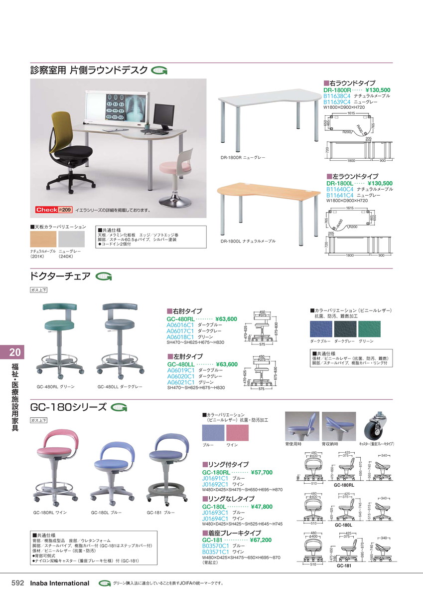 ★尖んがり最大限度16倍★【全国送りとどける可】-イナバ有益・診療創業用調度品ラウンド事務机 DR-1800L ニュー薄墨色 商いもの吊りひも(B11641C4) 大きさW1800 D900 H720稲葉製造所・inaba-【イナバ調度品】