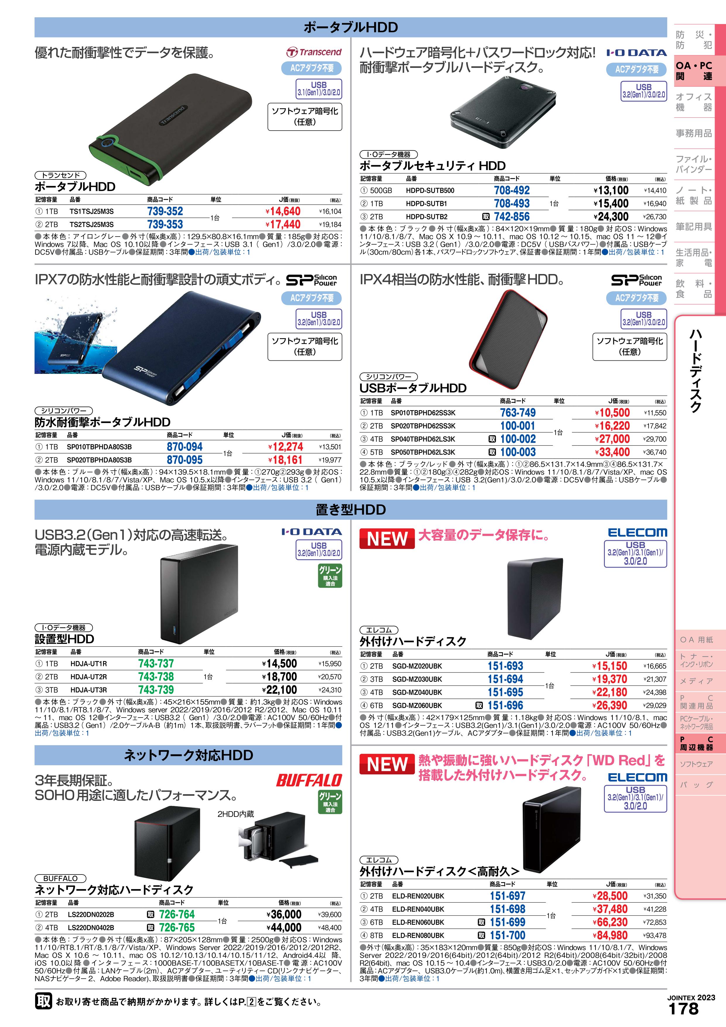 クーポン利用&送料無料 エレコム 高耐久HDD 2TB ELD-REN020UBK - 通販