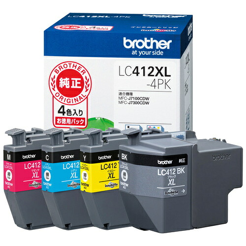 ★ポイント最大16倍★【送料無料】-インクカートリッジ LC412XL-4PK　ブラザー 品番 LC412XL-4PK jtx 155370-【ｼﾞｮｲﾝﾃｯｸｽ・JOINTEX】JAN 4977766816052 メーカー在庫品