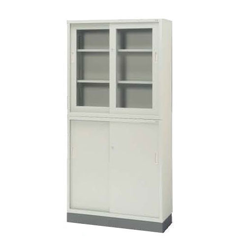 ★尖んがり最大限度16倍★【貨物輸送無料】-KR 引違い書庫(硝子戸) SG-303R LGY 足し加える 品番 SG-303R LGY pls 18453-【足し加える調度品】JAN