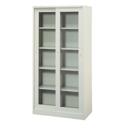 ★ポイント最大16倍★【送料無料】-KR 引違い書庫(ガラス戸) SG-356 LGY　プラス 品番 SG-356 LGY pls 18469-【プラス家具】JAN｜【文具の月島堂】店